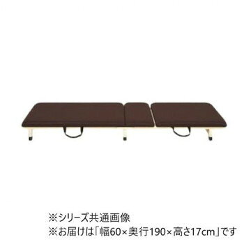 高田ベッド製作所 背上式付添ポータブル (折りたたみ式簡易ベッド) 幅60×奥行190×高さ17cm 茶 TB-1496