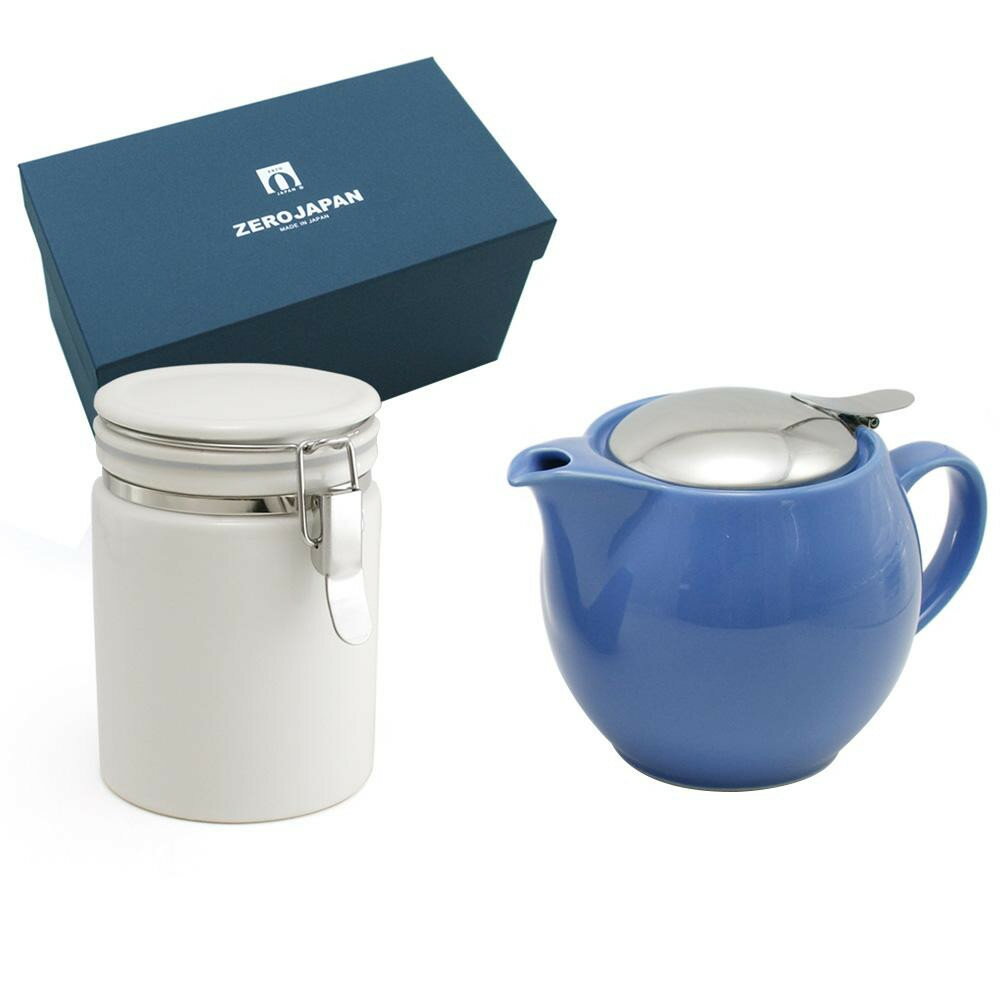 ZERO JAPAN ユニバーサルティーポット3人用+ティーキャニスター ZG-005 BB・ブルーベリー