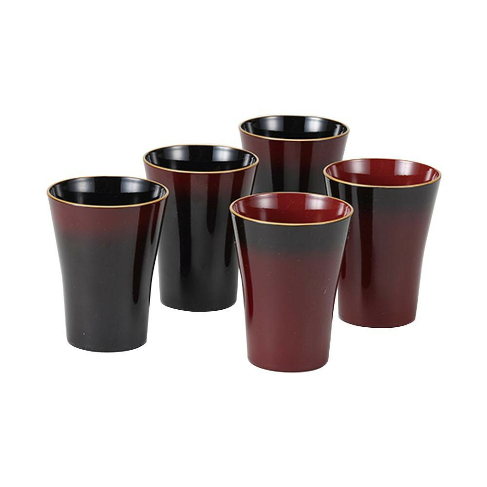 ぼかし塗 フリーカップ揃 五客揃 2586