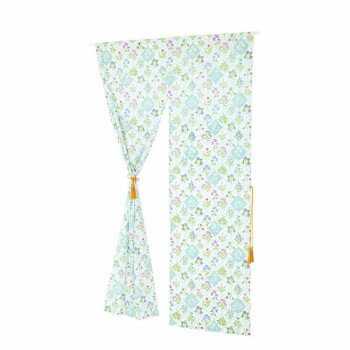 のれん レースフラワー ブルー 15625870343