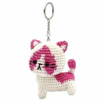 編みぐるみキーホルダー ネコ ピンク 10725008007