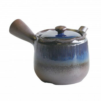 G-7215 急須 2号はなはな青 丸網 萬古焼