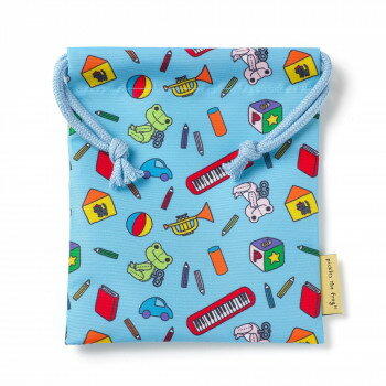 かえるのピクルス 巾着(小) ブルー CKKP011-2