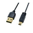 【5個セット】 サンワサプライ 極細ミニUSBケーブル (ミニBタイプ) 2m KU-SLAMB520BKKX5