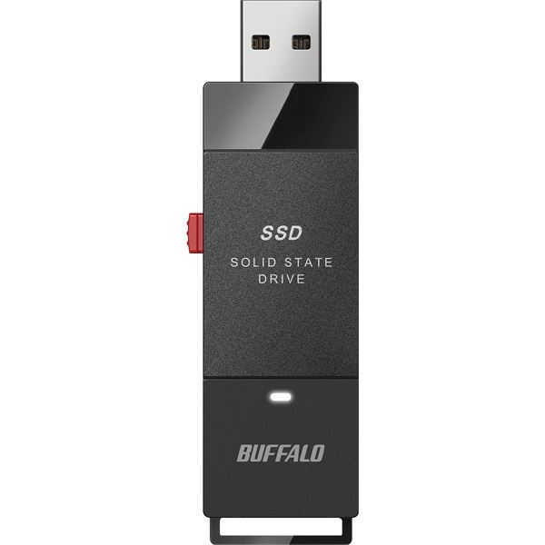 バッファロー 抗ウイルス・抗菌ポータブルSSD USB3.2(Gen1) Type-A スティック型 500GBブラック SSD-PUTVB500U3-B