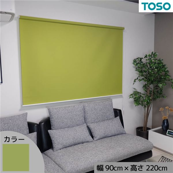 ロールスクリーン 遮光 カーテンレール ロールカーテン 採光 ブラインド 幅90 日よけ 窓 目隠し ブラインドカーテン 取り付け 簡単 賃貸 穴あけ不要 カーテン サンシェード 既製 おしゃれ シェード 遮光ブラインド 遮熱ブラインド 北欧 間仕切り グリーン 90×220cm