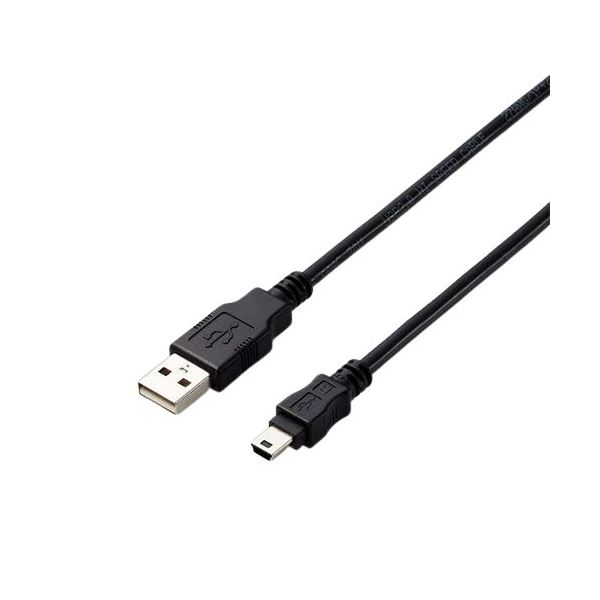 (まとめ）エレコム USB2.0A-miniBケーブル 3.0m RoHS指令準拠（10物質） U2C-AM30BK/ID 1本【×10セット】