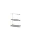 ステンレス シェルフ 60×90cm 3段 H120cm 日本製 耐錆 耐薬性 耐久性 冷蔵 冷凍 高温多湿対応 収納棚 オープンラック 組立式(3)