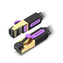 【5本セット】 VENTION Cat.7 薄型LANケーブル 1m ブラック IC-9433X5