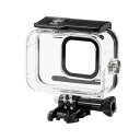 ■商品内容■GoPro HERO9 Black専用防水ハウジングケースです。■JIS保護等級 IPX8相当の防水性を実現します。■防水パッキンとタイトなバックルのロック機構により高い防水性能です。■防水ハウジングケースを装着した状態で水中でシャッター/電源/モードボタンを簡単に操作可能です。■※防水ハウジングケースを装着した状態ではタッチスクリーンは使用できません。■防水ハウジングケースは透明度の高いポリカーボネート製で耐衝撃性にも優れています。■ボタン部分はサビや腐食に強いステンレス素材を採用しています。■レンズ部分には透明度の高い強化ガラスを採用しているので、水中でも鮮明な画像や動画を撮影することが出来ます。■商品スペック■対応機種:GoPro HERO9 Black■セット内容:防水ハウジングケース×1、バックルマウント×1、接続ネジ×1■材質:防水ハウジングケース本体:ポリカーボネート・ガラス・ステンレススチール・シリコン・EVA、バックルマウント:ABS・ステンレススチール、接続ネジ:ステンレススチール・ABS■重量:約108g■カラー:クリア■送料・配送についての注意事項●本商品の出荷目安は【4 - 6営業日　※土日・祝除く】となります。●お取り寄せ商品のため、稀にご注文入れ違い等により欠品・遅延となる場合がございます。●本商品は仕入元より配送となるため、沖縄・離島への配送はできません。[ AC-GP9BWPCCR ]