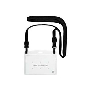 （まとめ）オープン工業 吊り下げ名札ダブルフック式 NL-1-BK【×2セット】