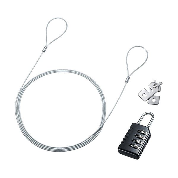 （まとめ）サンワサプライ NobleWedgeスロット対応セキュリティワイヤー(ダイヤル錠タイプ) SL-82 1個【×5セット】