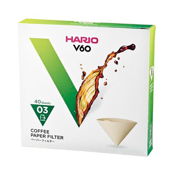 【10セット】 HARIO V60用ペーパーフィルター03M 1〜6杯用 40枚入 VCF-03-40MX10