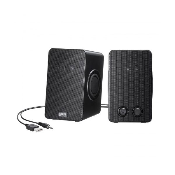 サンワサプライ USB電源スピーカー パッシブラジエーター搭載 MM-SPL22UBK