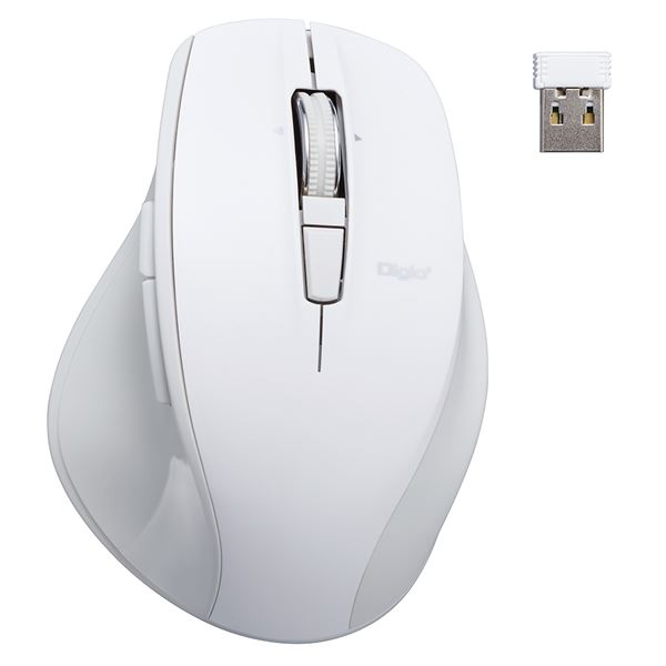 Digio2 無線 高速スクロール静音マウス 5ボタン／BlueLED MUS-RKF164NWH ホワイト