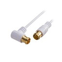 【5本セット】 サンワサプライ アンテナケーブル ごく細 S2.5C-FB 片側L字 1m KM-AT26-10WX5(2)