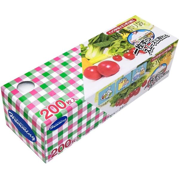 〔5個セット〕 BOX ポリ袋 食品保存袋 約23×34cm