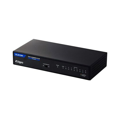 エレコム Giga対応8ポートスイッチ(金属筐体/電源内蔵) メタル(ブラック) EHC-G08MN4-HJB エレコム Giga対応8ポートスイッチ(金属筐体/電源内蔵) メタル(ブラック) EHC-G08MN4-HJB