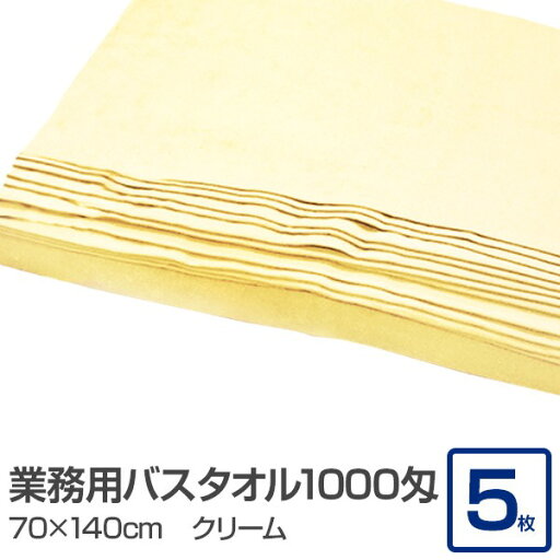 業務用 バスタオル/大判タオル 【クリーム 5枚セット】 1000匁 70cm×140cm 綿100% 〔美容院 整骨院〕 業務用 バスタオル/大判タオル 【クリーム 5枚セット】 1000匁 70cm×140cm 綿100% 〔美容院 整骨院〕