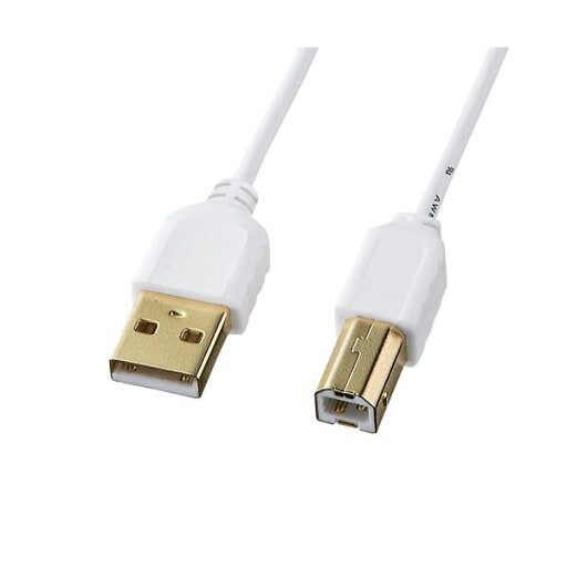 【5個セット】 サンワサプライ 極細USBケーブル (USB2.0 A-Bタイプ) 0.5m ホワイト KU20-SL05WKX5 【5個セット】 サンワサプライ 極細USBケーブル (USB2.0 A-Bタイプ) 0.5m ホワイト KU20-SL05WKX5