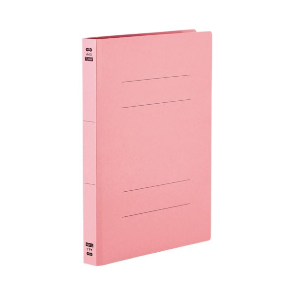 TANOSEE フラットファイルPPラミネート表紙タイプ 厚とじ A4タテ 250枚収容 背幅28mm ピンク1セット(30冊:10冊×3パック)