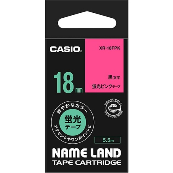 i܂Ƃ߁j JVI CASIO l[h NAME LAND X^_[he[v 18mm~5.5m usN^ XR-18FPK 1 y~4Zbgz