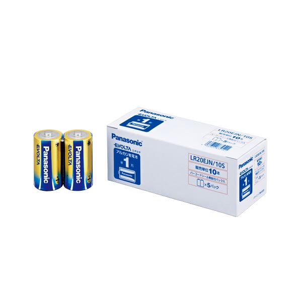 （まとめ） パナソニック EVOLTAアルカリ乾電池 LR20EJN/10S(10本入) 【×3セット】 1