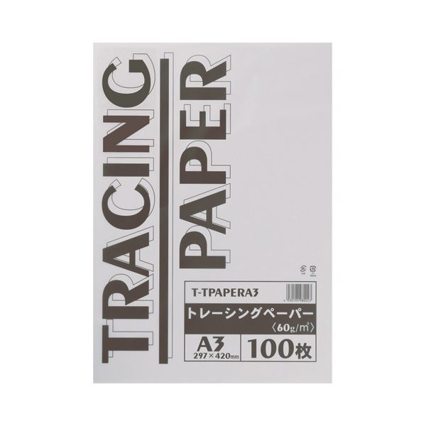 （まとめ） TANOSEE トレーシングペーパー60g A3 1パック（100枚） 【×5セット】