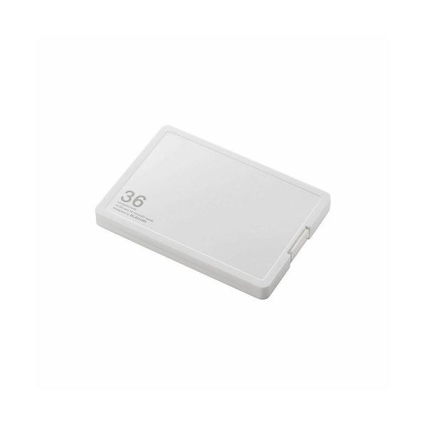 （まとめ）エレコム SD／microSDカードケース（プラスチックタイプ） CMC-SDCPP36WH【×5セット】