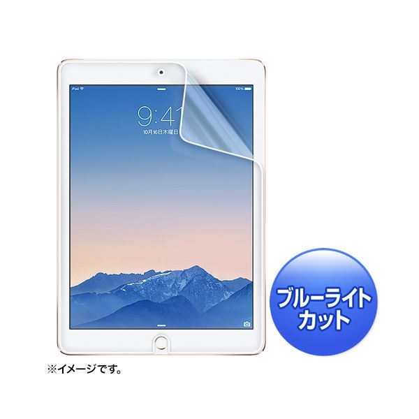 (まとめ)サンワサプライ iPadAir2用ブルーライトカット液晶保護指紋防止光沢フィルム LCD-IPAD6BC【×2セット】