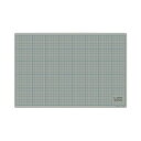 (まとめ) ライオン事務器 カッティングマット 再生PVC製 両面使用 450×300×3mm 灰/黒 CM-4512 1枚 【×2セット】
