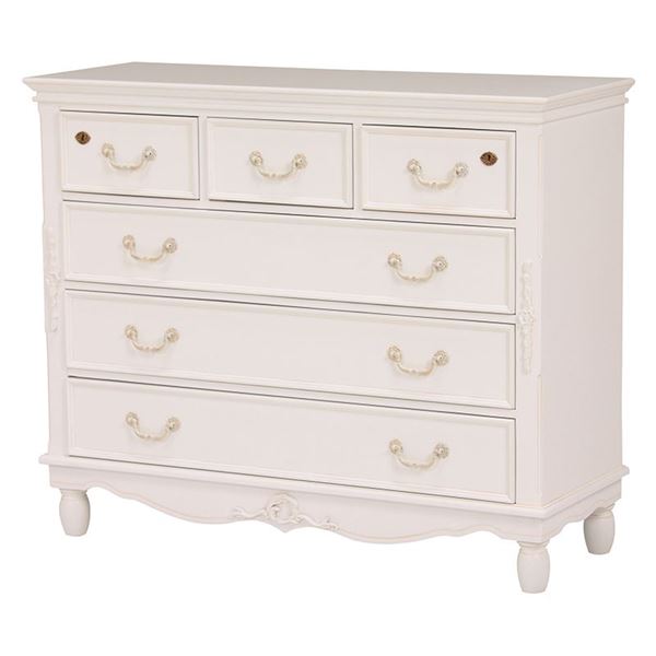 〔開梱設置サービス付〕 チェスト タンス 約幅110cm ワイド 4段 木製 脚付き 取っ手付き 鍵付き リビング ダイニング ベッドルーム 子供部屋【代引不可】(3)