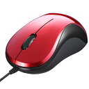 バッファロー(サプライ) 有線 BlueLED光学式マウス 静音/3ボタン レッド BSMBU100RD(2)
