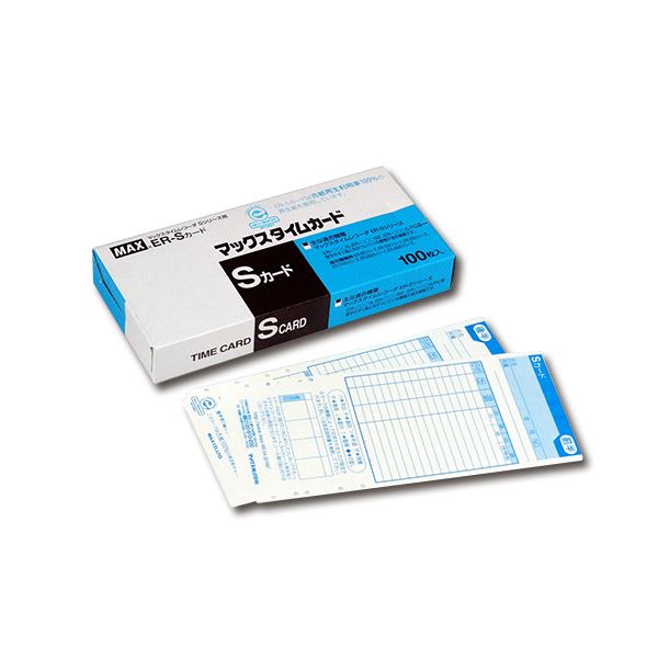 (まとめ) マックス タイムレコーダ用カード ER-Sカード ブルー ER90060 1パック(100枚) 【×3セット】