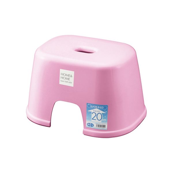 【20セット】 シンプル バスチェア/風呂椅子 【200 パステルピンク】 すべり止め付き 材質：PP 『HOME＆HOME』【代引不可】