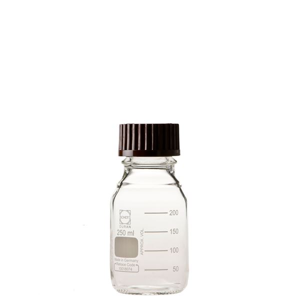 【柴田科学】ねじ口びん(メジュームびん) 赤キャップ付 250mL【10個】 017200-2501A