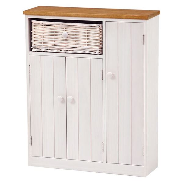 トイレラック トイレ収納 約幅50cm スリム 扉 バスケット収納付き 木製 お手洗い 御手洗 収納家具 収納..