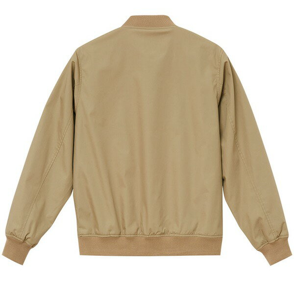 スタジアム ジャケット ベージュ S テカリを抑えた 綿混 撥水加工 防風加工 裏地付 防寒着 上着 アウター