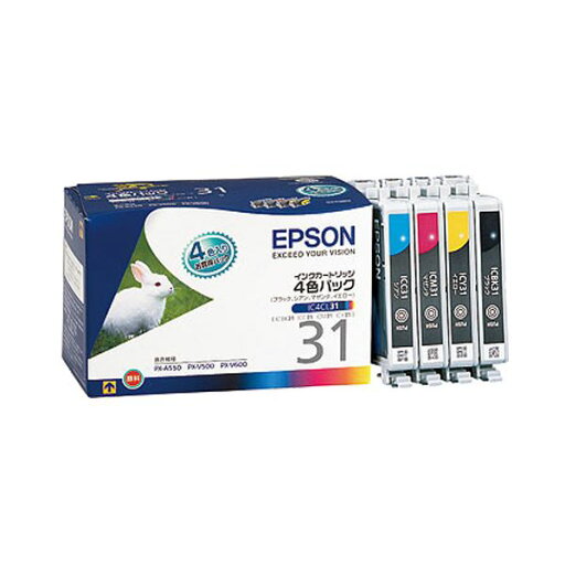(まとめ) エプソン EPSON インクカートリッジ 4色パック IC4CL31 1箱(4個:各色1個) 【×3セット】 (まとめ) エプソン EPSON インクカートリッジ 4色パック IC4CL31 1箱(4個:各色1個) 【×3セット】