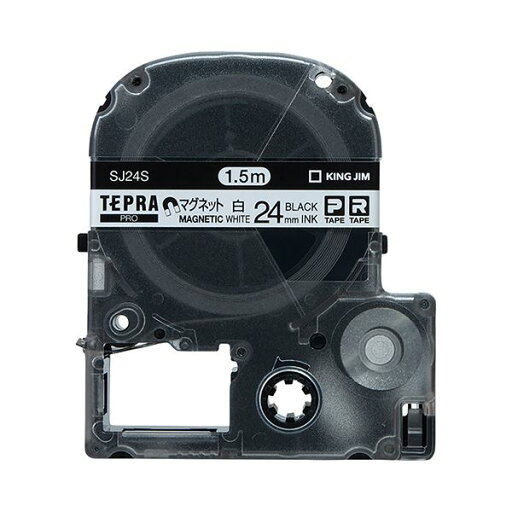 (まとめ) キングジム テプラ PRO テープカートリッジ マグネットテープ 24mm 白/黒文字 SJ24S 1個 【×10セット】 (まとめ) キングジム テプラ PRO テープカートリッジ マグネットテープ 24mm 白/黒文字 SJ24S 1個 【×10セット】