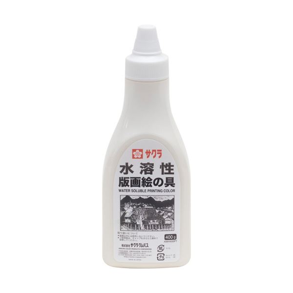 (まとめ) サクラクレパス 水溶性版画絵の具 しろ400g ポリチューブ入 AWH400PT#50 1本 【×10セット】