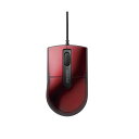 (まとめ) バッファロー 有線BlueLEDマウス 静音 3ボタンSサイズ レッド BSMBU26SSRD 1個 【×10セット】(2)