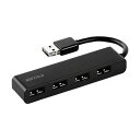 (まとめ)バッファロー どっちもUSBハブUSB2.0 4ポート ブラック BSH4U310D2BK 1個【×10セット】(2)