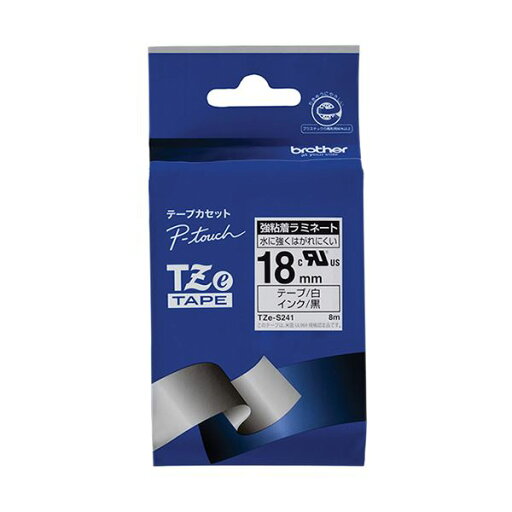 (まとめ) ブラザー ピータッチ TZeテープ強粘着ラミネートテープ 18mm 白/黒文字 TZE-S241 1個 【×10セット】 (まとめ) ブラザー ピータッチ TZeテープ強粘着ラミネートテープ 18mm 白/黒文字 TZE-S241 1個 【×10セット】