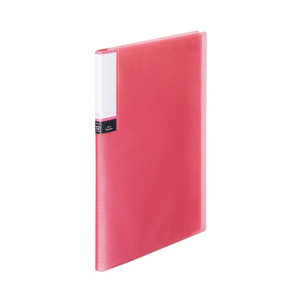 (まとめ) TANOSEE クリアブック（透明表紙） A4タテ 12ポケット 背幅8mm ピンク 1冊 【×30セット】