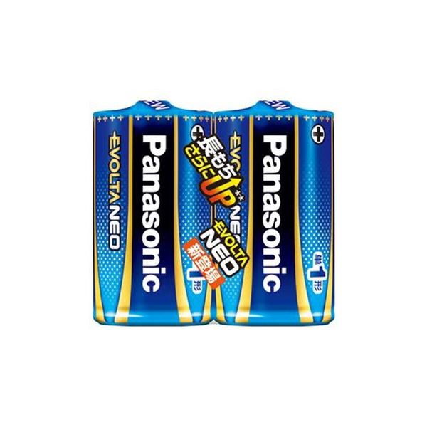 (まとめ)Panasonic 乾電池エボルタネオ単1形 2本入 LR20NJ/2SE【×10セット】
