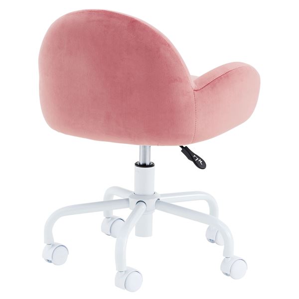 オフィスチェア デスクチェア 幅54cm ピンク 昇降式 高さ調節 キャスター スチール 組立品 リビング 在宅ワーク テレワーク [2]
