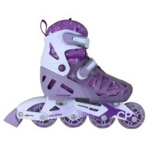 子ども用 インラインスケート/ローラースケート 【パープル】 20〜23cm 4段階サイズ調整可能 肉厚イン..