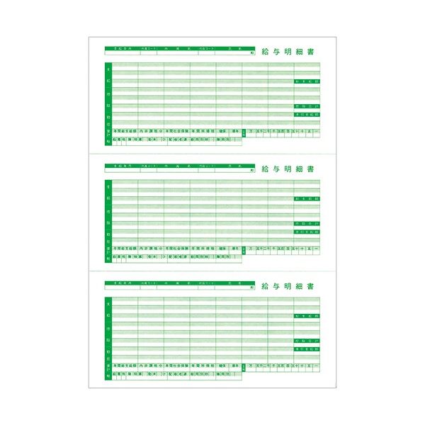 (まとめ) 東京ビジネス 給与明細書III(ページプリンタ用・穴無・二千円札対応) A4タテ 三分割 TB-KUM2-R03 1冊(100枚) 【×5セット】