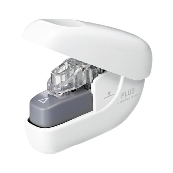 (まとめ) プラス 針なしホッチキスペーパークリンチ 6枚とじ ホワイト SL-106NB 1個 【×30セット】